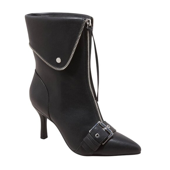 NWT A New Day Womens Mickey Point Toe Moto Ankle Boots 90974111 Black 8.5M - Picture 1 of 9